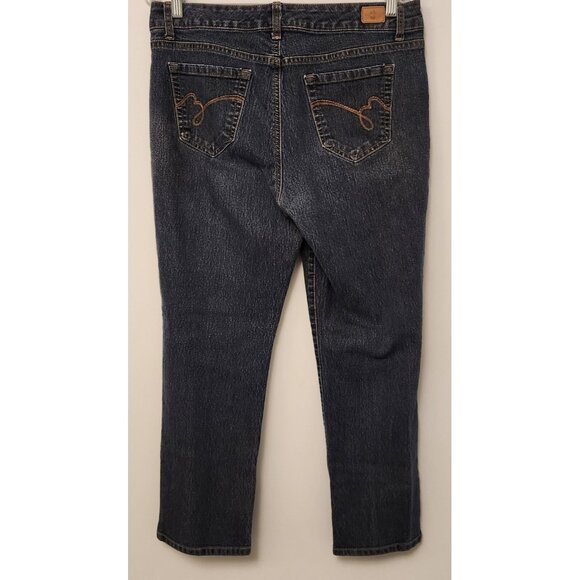 Bandolino Mandie Straight Leg Jeans Mid-Rise Dark Wash Blue Womens Size 12 EUC - Picture 8 of 12